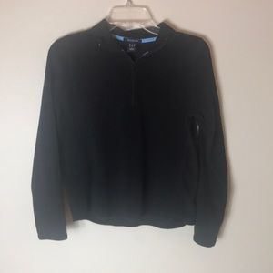 Black polar fleece pullover